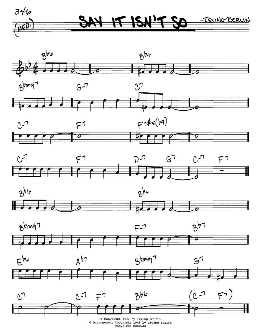 Say It Isn't So C Instrument scores gallery preview page 1