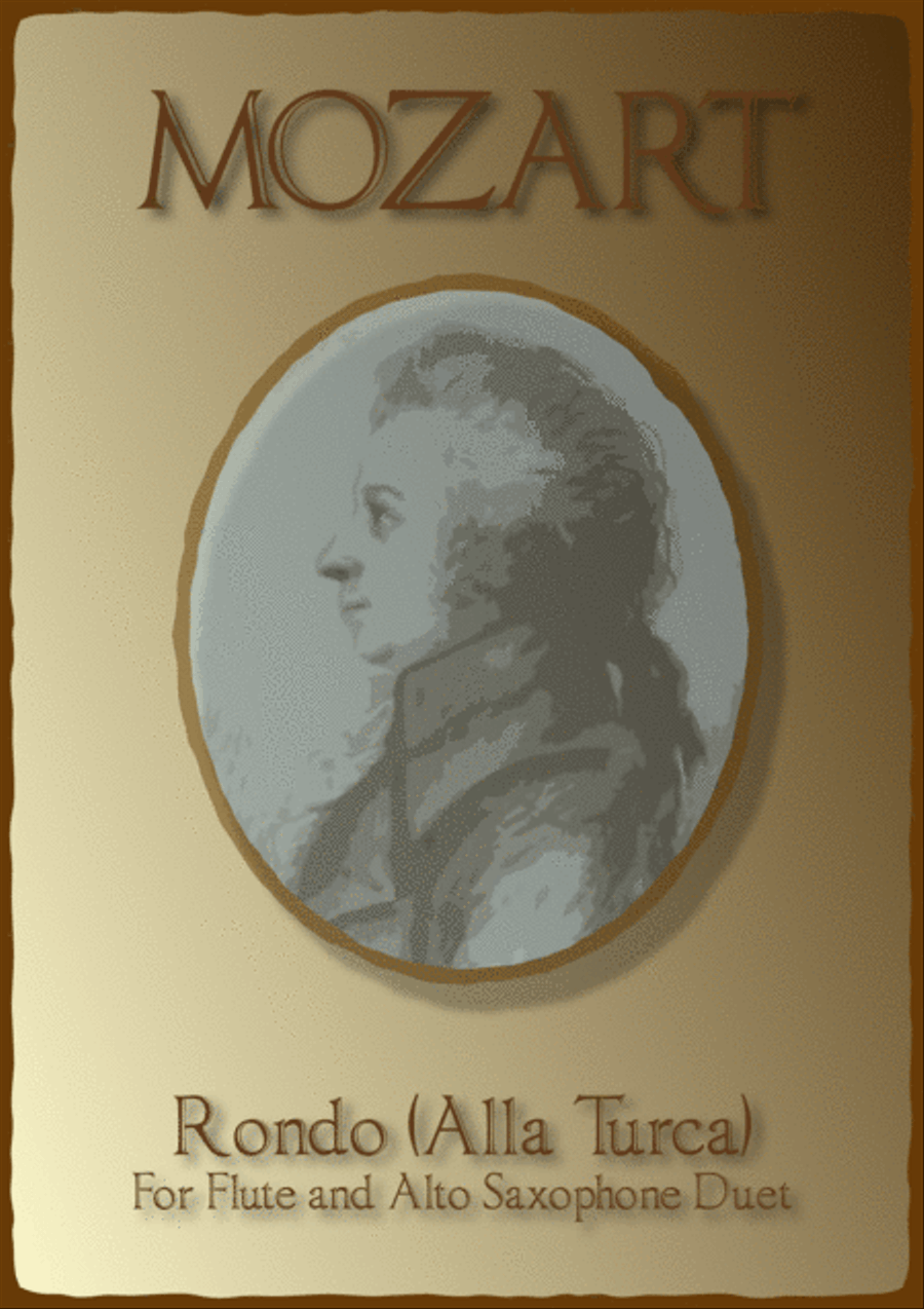 Rondo Alla Turca, W A Mozart, Flute and Alto Saxophone Duet.﻿ Woodwind Duet scores gallery preview page 1