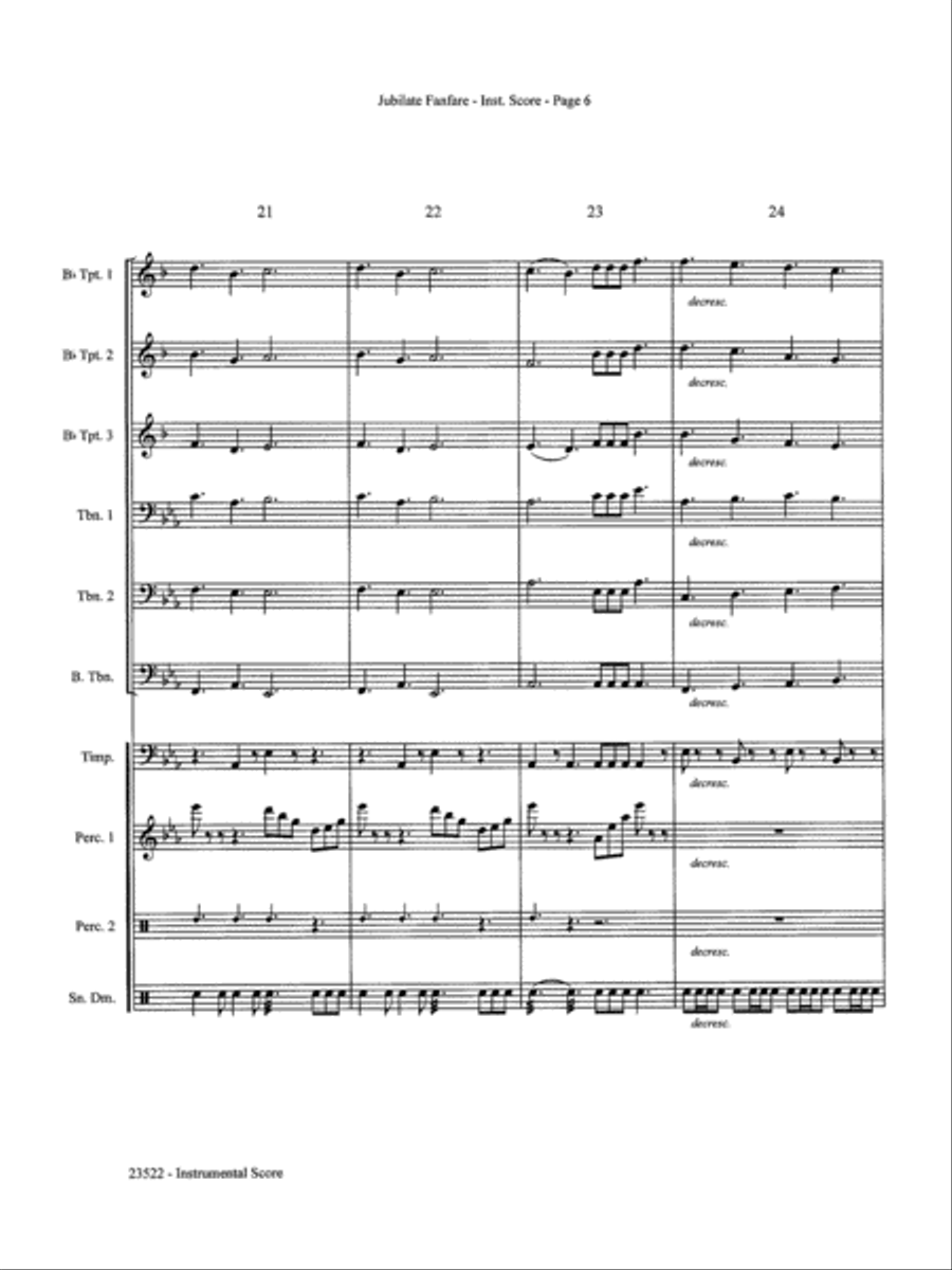 Jubilate Fanfare: Score Jubilate Fanfare: Score Score scores gallery preview page 6