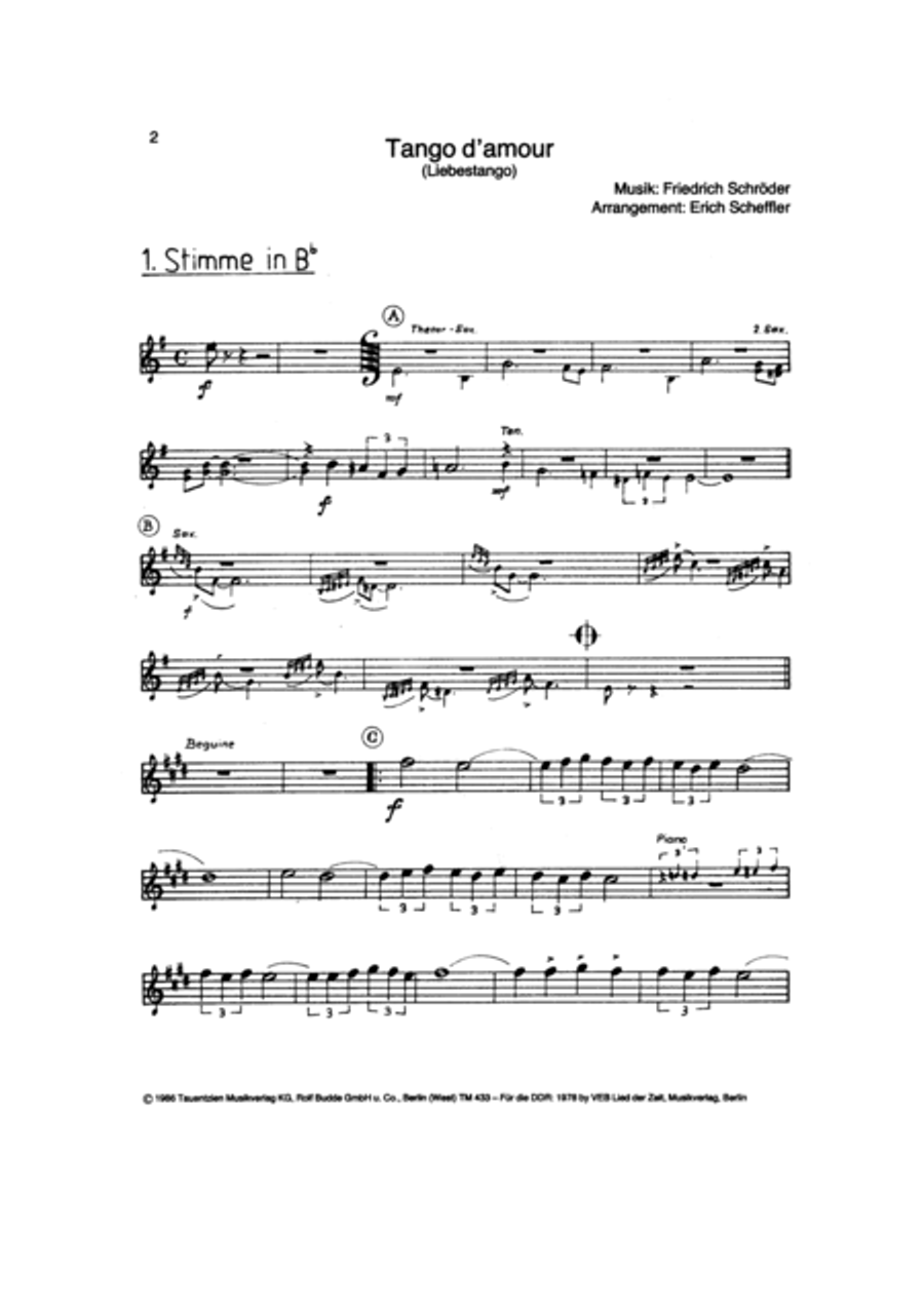 Tango d'amour Trombone scores gallery preview page 6