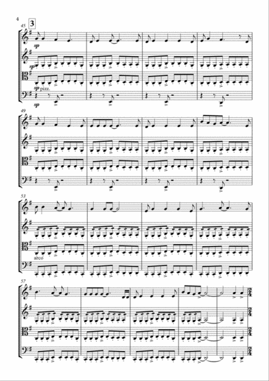 Rock You Like A Hurricane String Quartet scores gallery preview page 5
