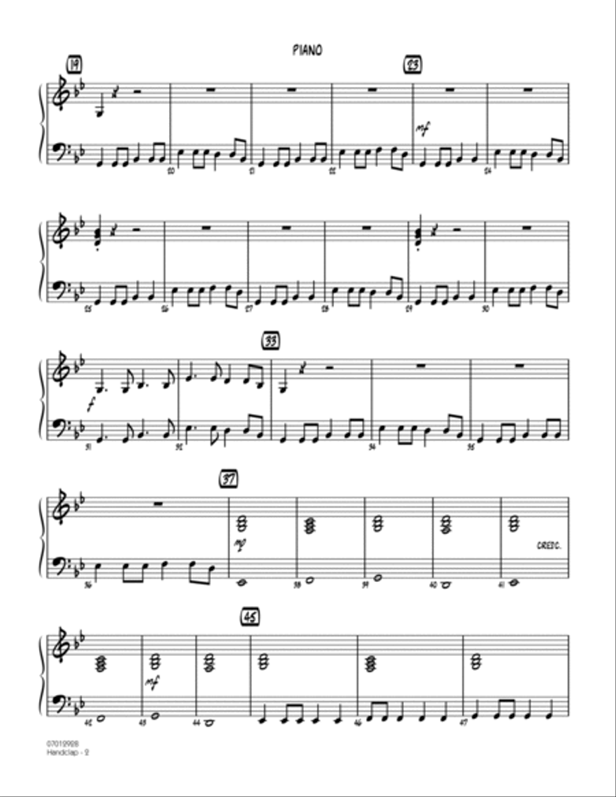 HandClap - Piano Easy Piano scores gallery preview page 2