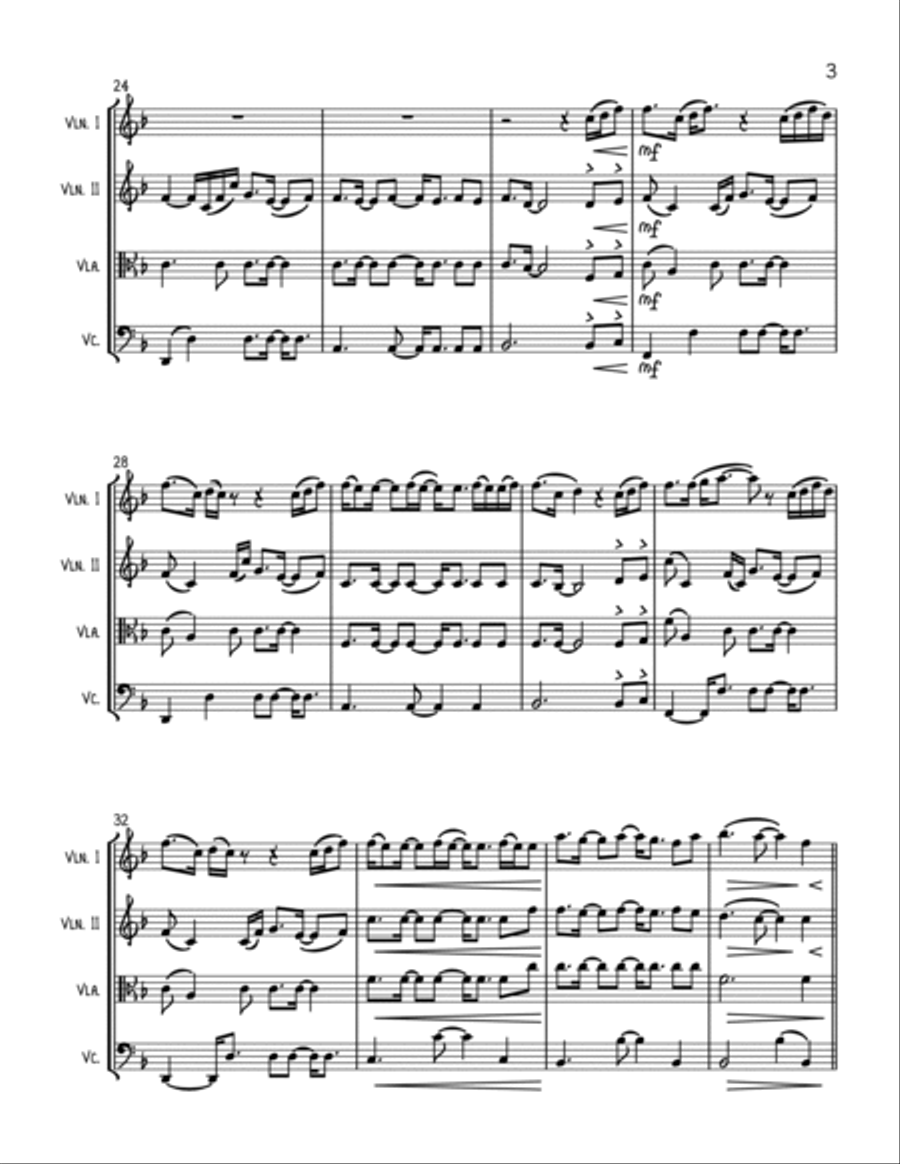 Easy On Me String Quartet scores gallery preview page 3