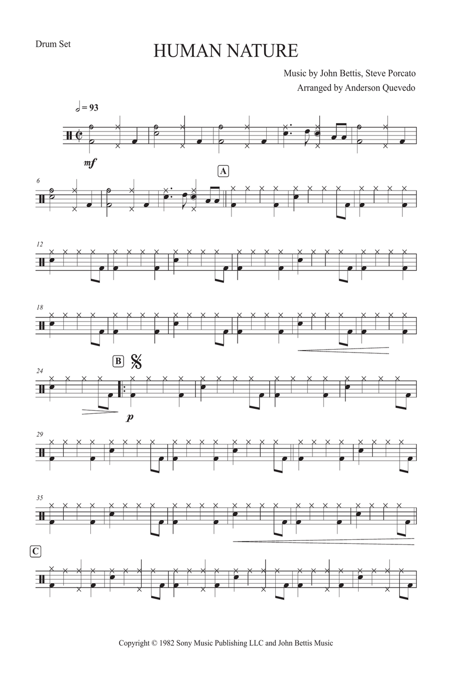 Human Nature Human Nature Drum Set scores gallery preview page 1