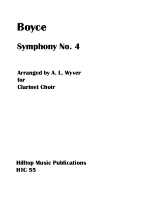 Book cover for Boyce Symphony No. 4 arranged for clarinet choir