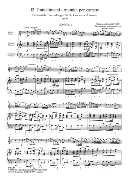 Trattenimenti armonici per camera, Sonatas 5-8