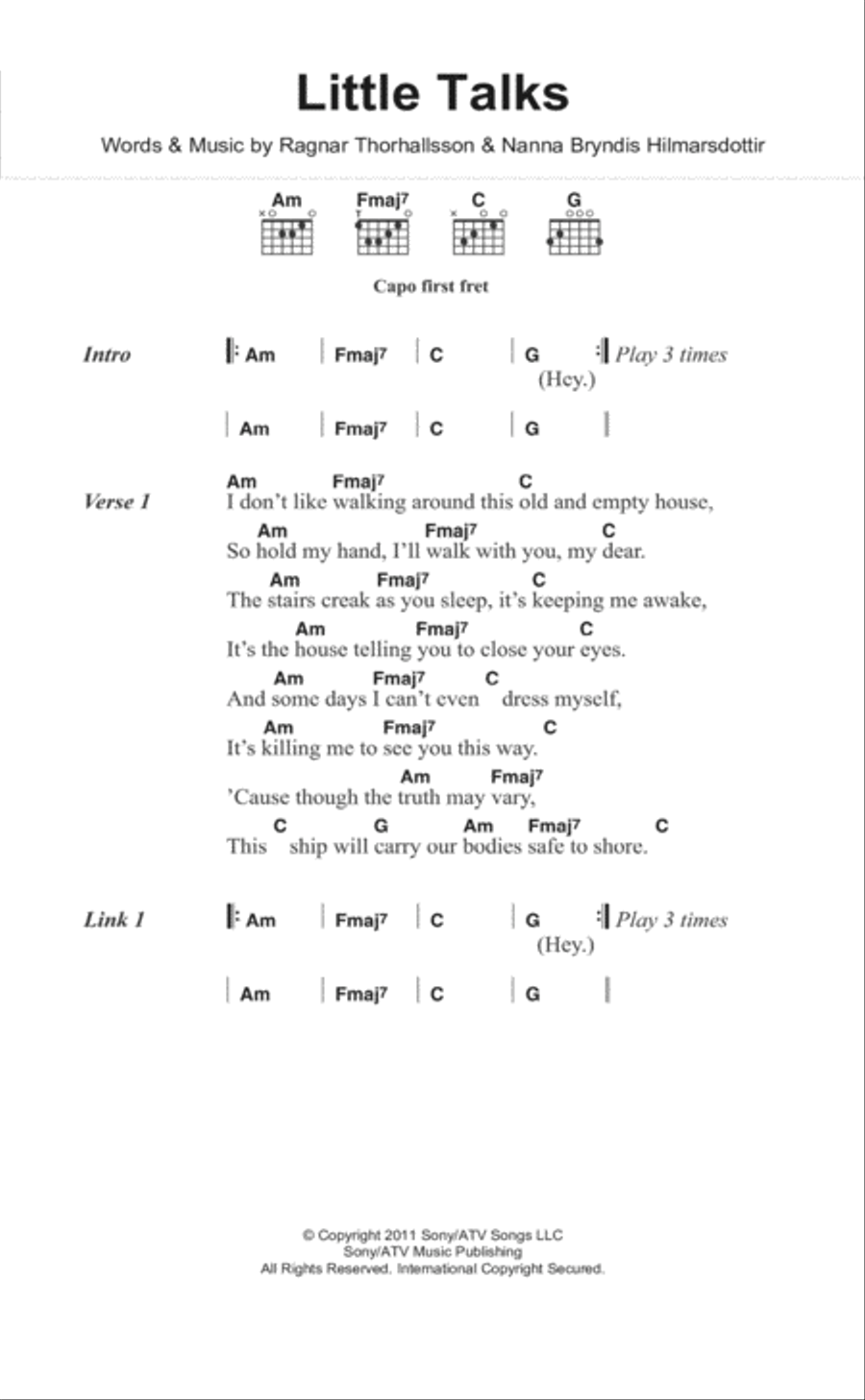 Little Talks Acoustic Guitar scores gallery preview page 1