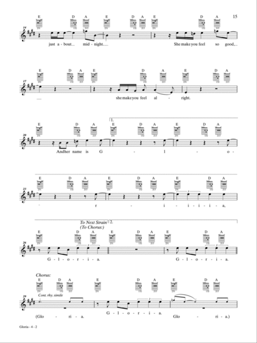 Gloria Guitar Tablature scores gallery preview page 2