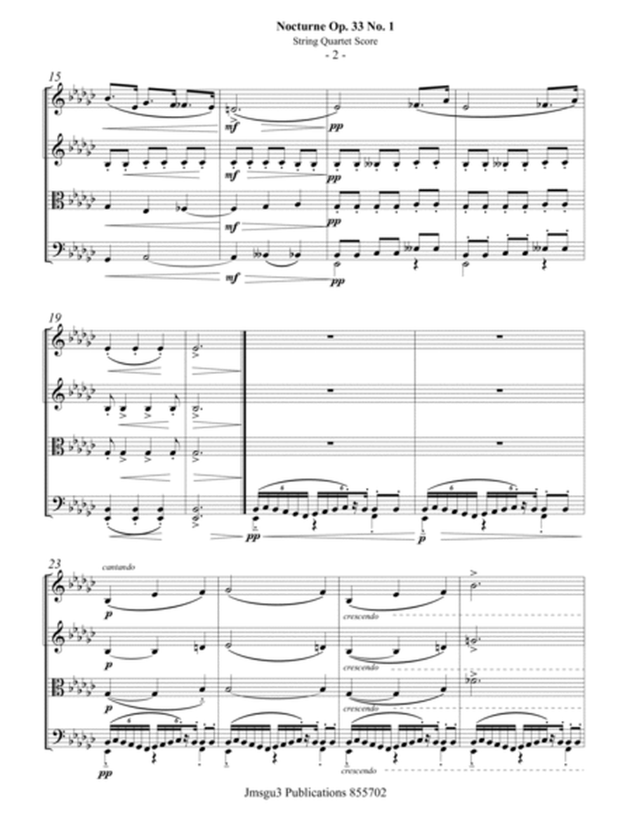 Fauré: Nocturne Op. 33 No. 1 for String Quartet - Score Only image number null