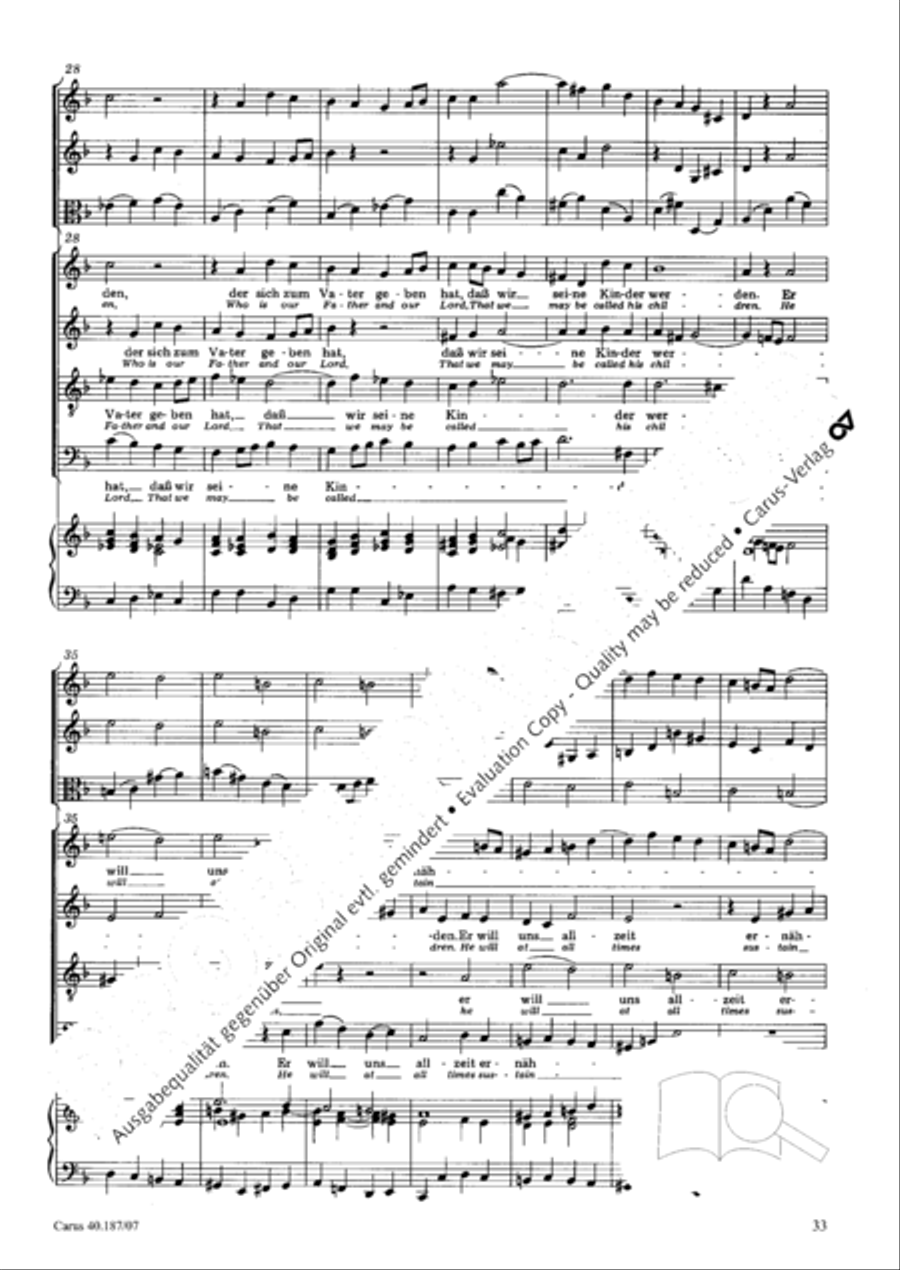 Verleih uns Frieden + Wir glauben all an einen Gott Orchestra scores gallery preview page 34