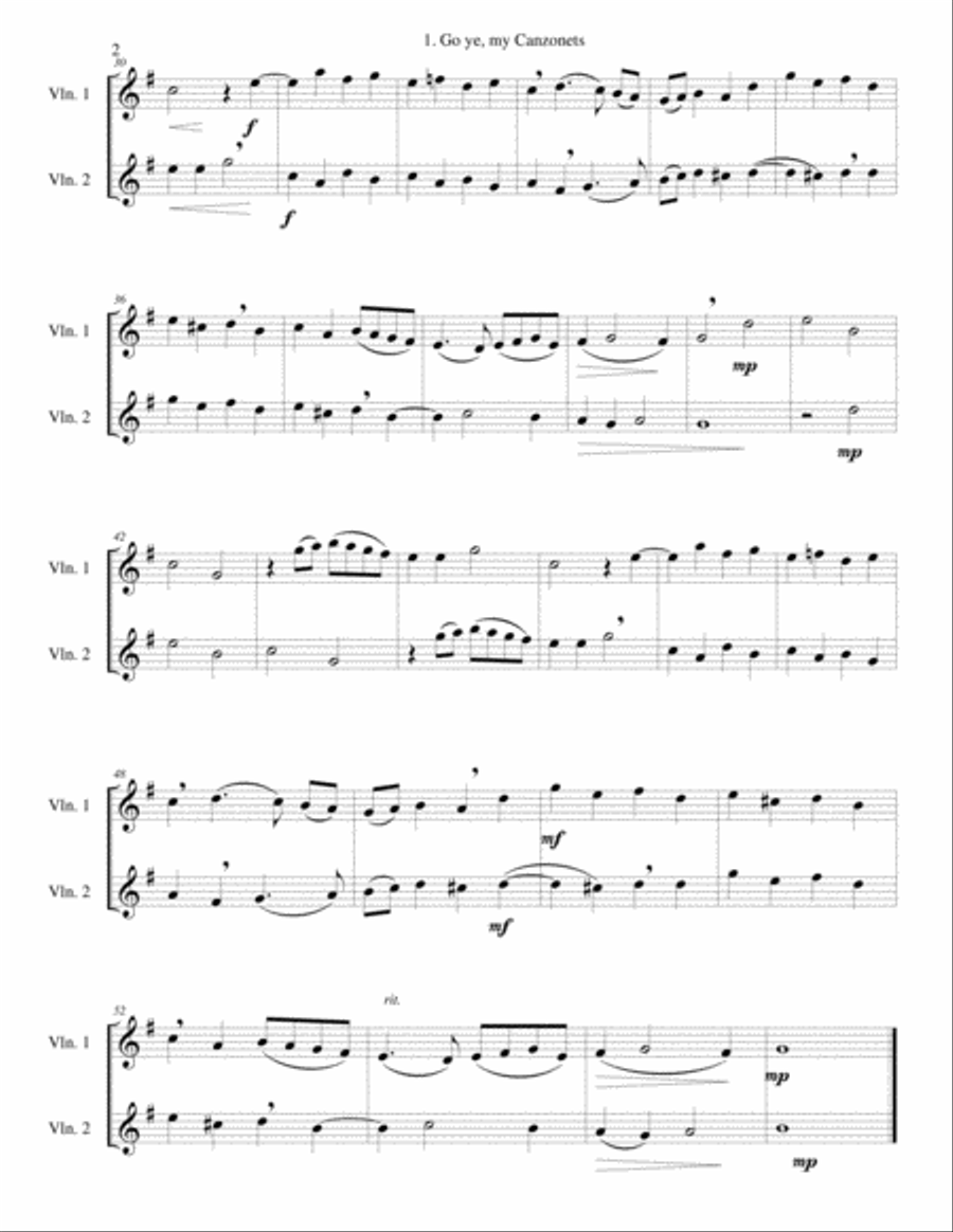 12 easy Canzonets for violin duo String Duet scores gallery preview page 2