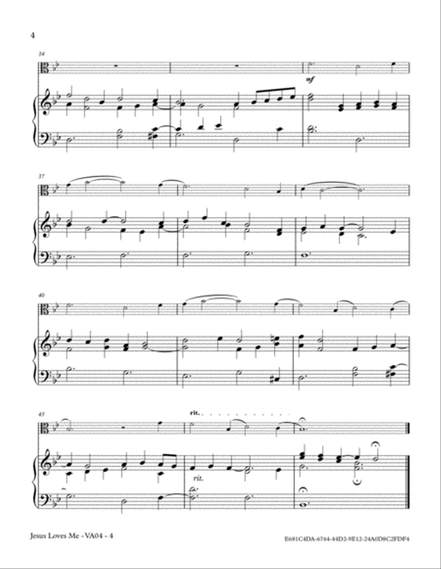 Jesus Loves Me Viola scores gallery preview page 4