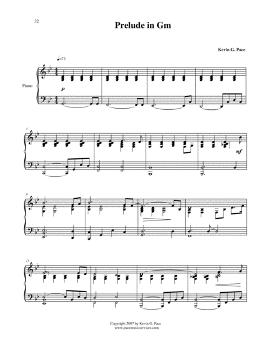 Prelude in G minor - original piano solo Piano Solo scores gallery preview page 2