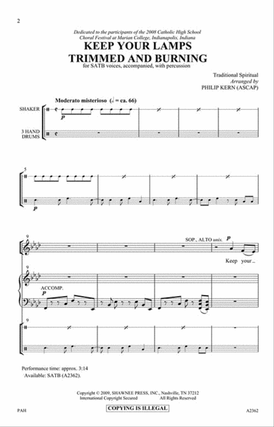 Keep Your Lamps Trimmed and Burning 4-Part scores gallery preview page 2