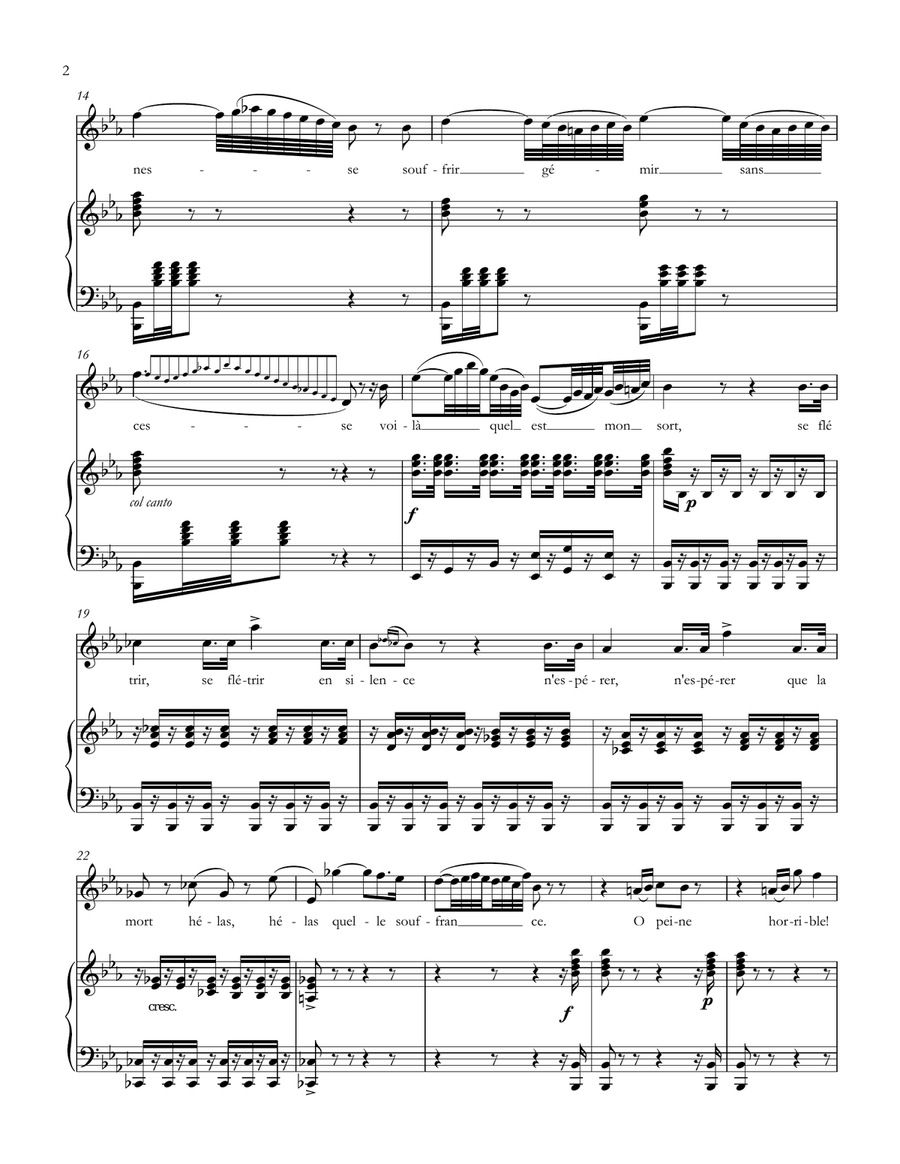 En proie à la tristesse from Le comte Ory - Comtesse Adèle-only Solo Audition/Recital Cut Soprano Voice scores gallery preview page 2