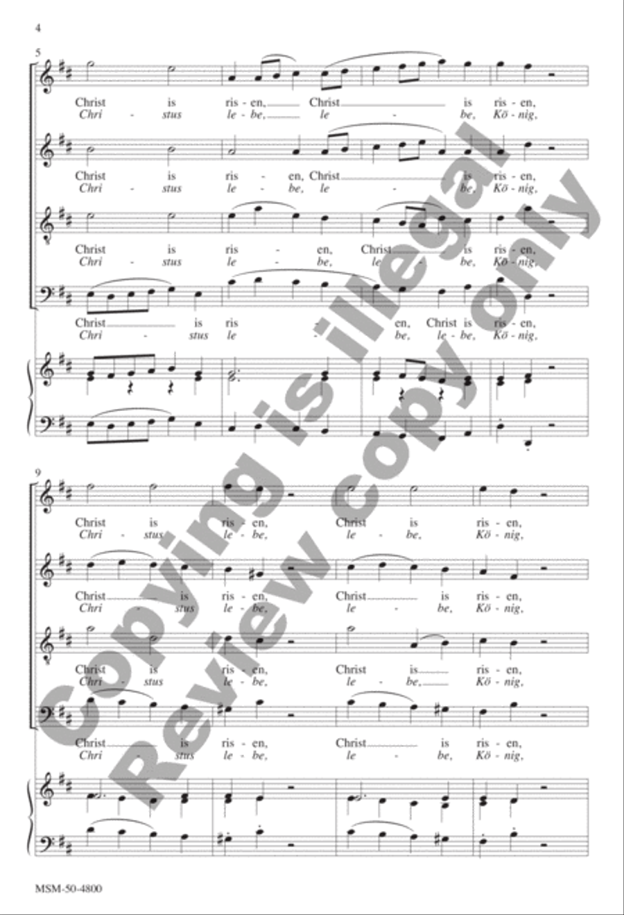 Christ Is Risen/Christus lebe, lebe, König (Choral Score) 4-Part scores gallery preview page 4