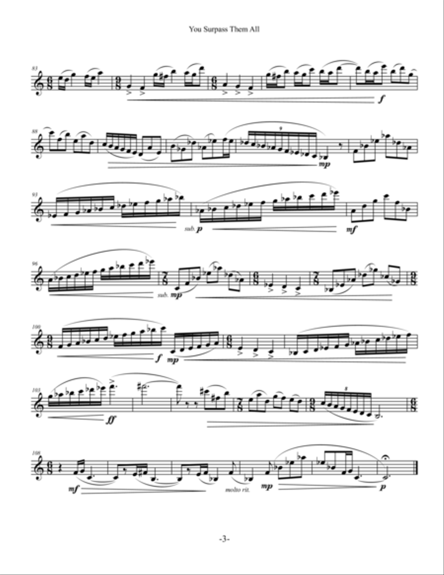 You Surpass Them All Alto Saxophone scores gallery preview page 5