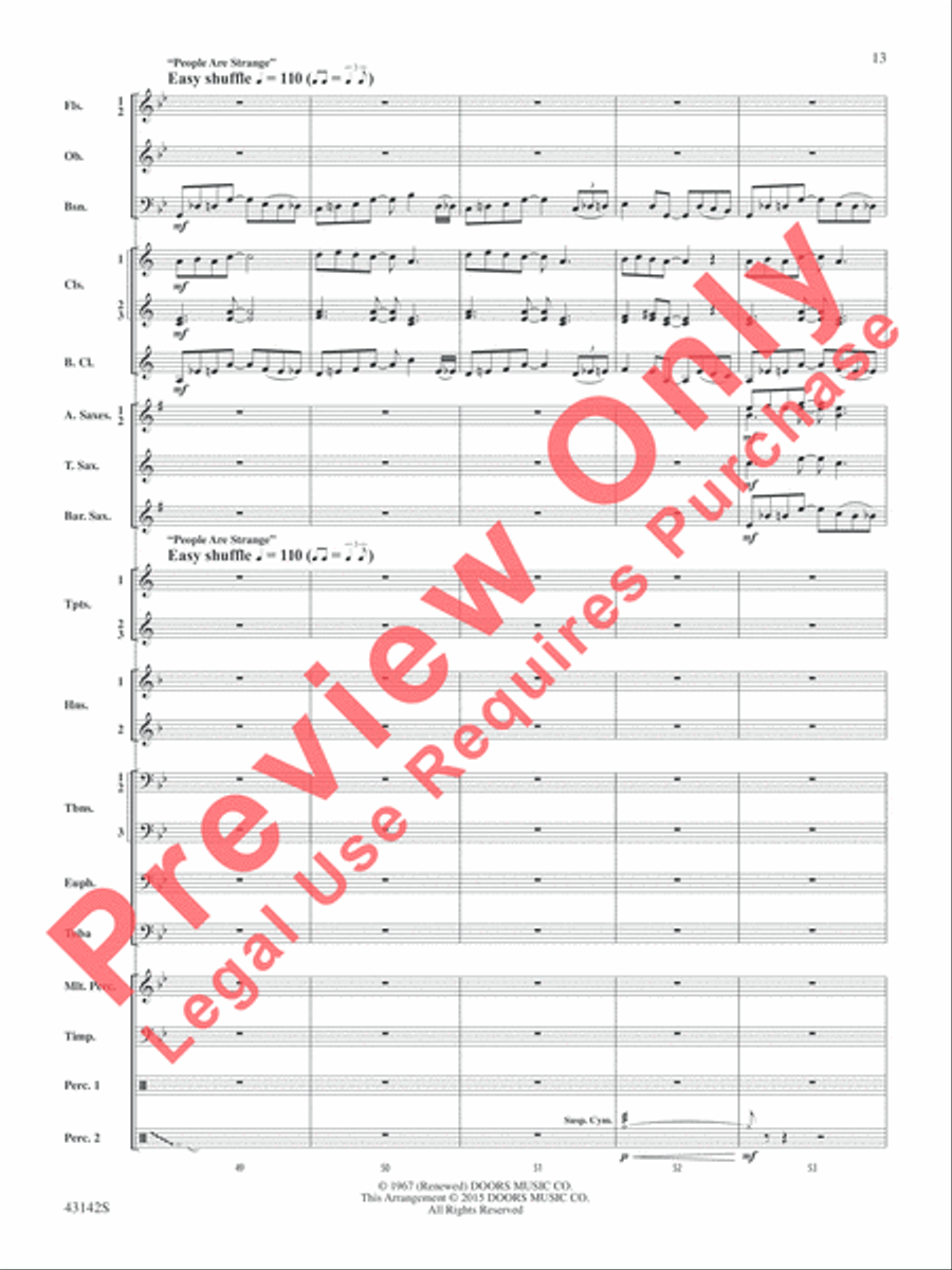 The Doors on Tour Concert Band scores gallery preview page 14