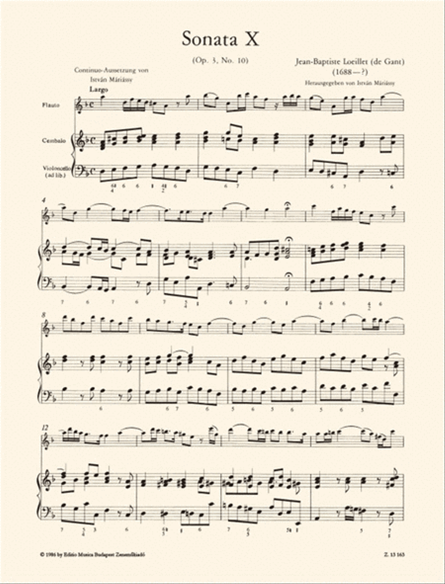 12 Sonate Op. 3, Vol. 4 (No. 10-12) Flute Solo scores gallery preview page 2
