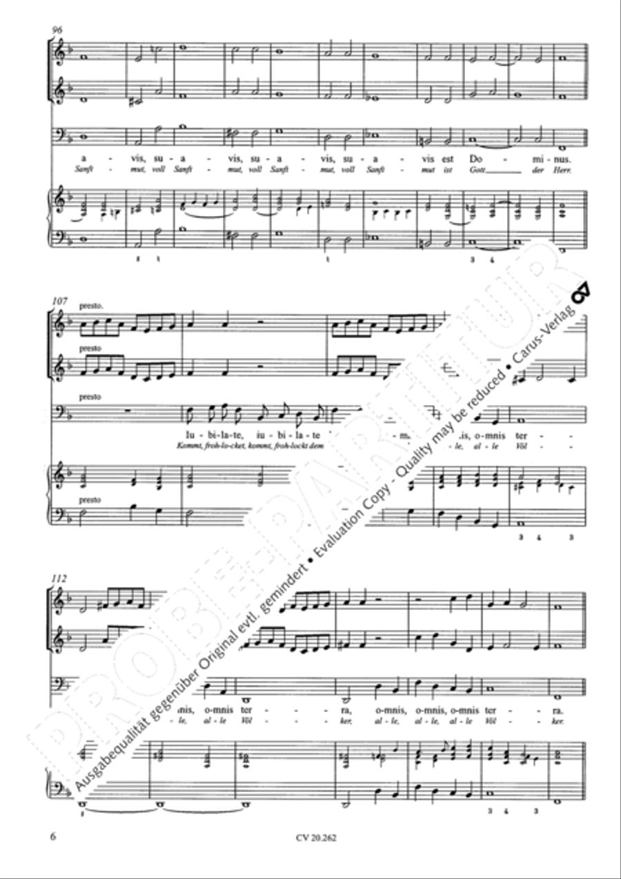 O be joyful in the Lord (Jubilate Deo omnis terra (Kommt, frohlocket dem Herrn alle Volker)) Recorder scores gallery preview page 7