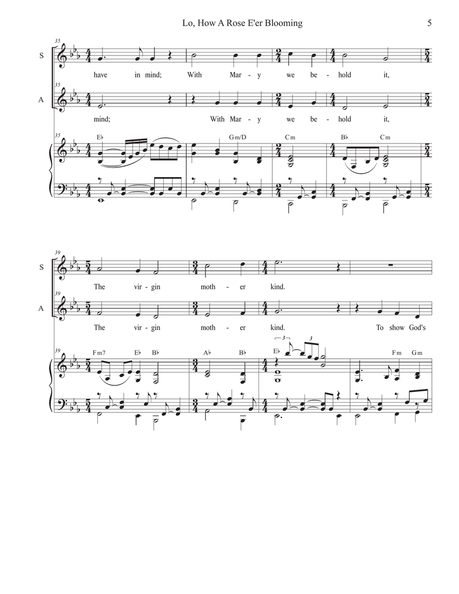 Lo, How A Rose E'er Blooming (Duet for Soprano and Alto solo) image number null