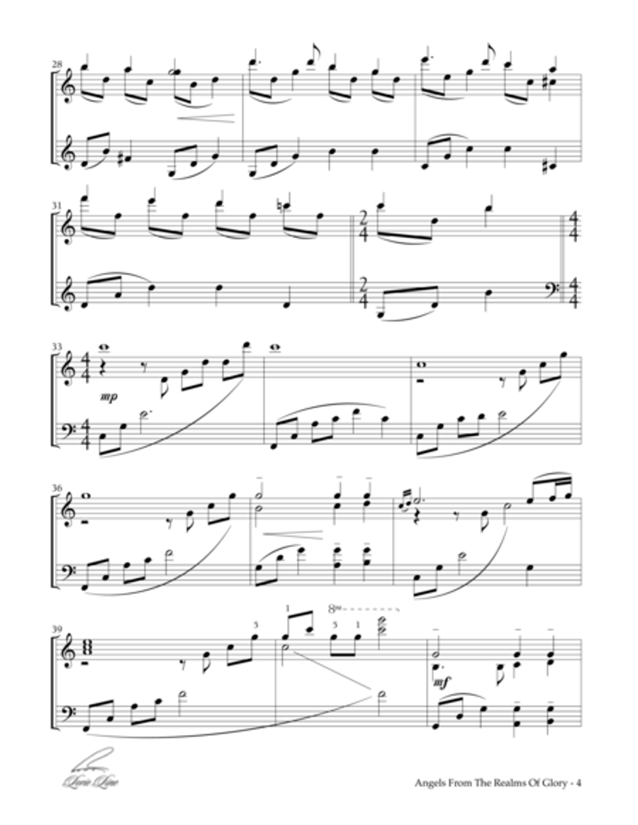 Angels From The Realms Of Glory Piano Solo scores gallery preview page 4