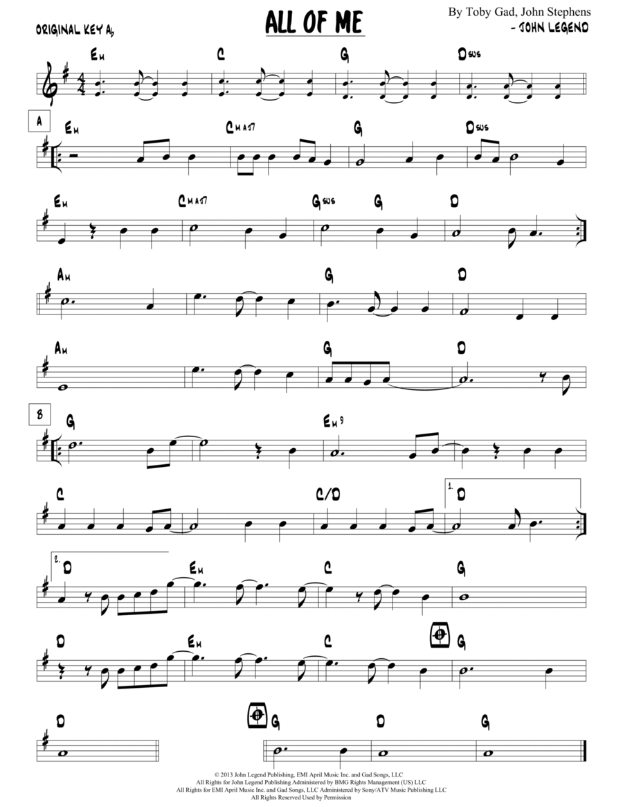 All Of Me Piano scores gallery preview page 1