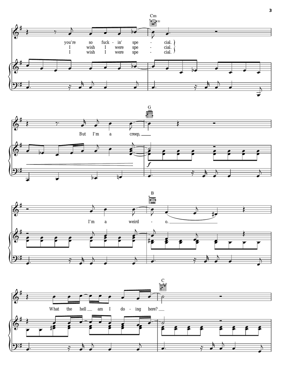 Creep Acoustic Guitar scores gallery preview page 3