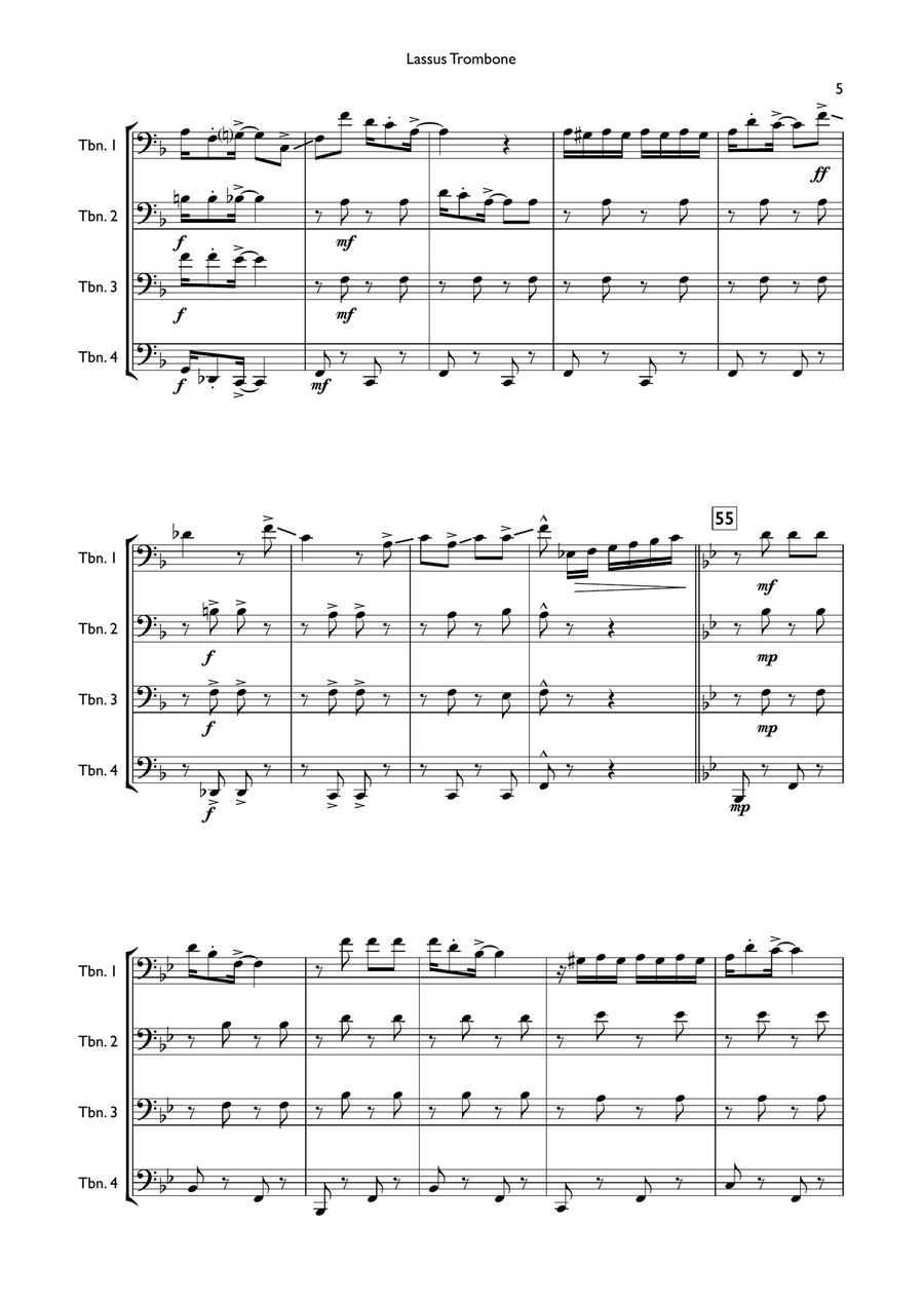 Lassus Trombone for Trombone Quartet Trombone Quartet scores gallery preview page 6