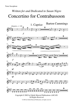 Barton Cummings: Concertino for contrabassoon and concert band, tenor saxophone part
