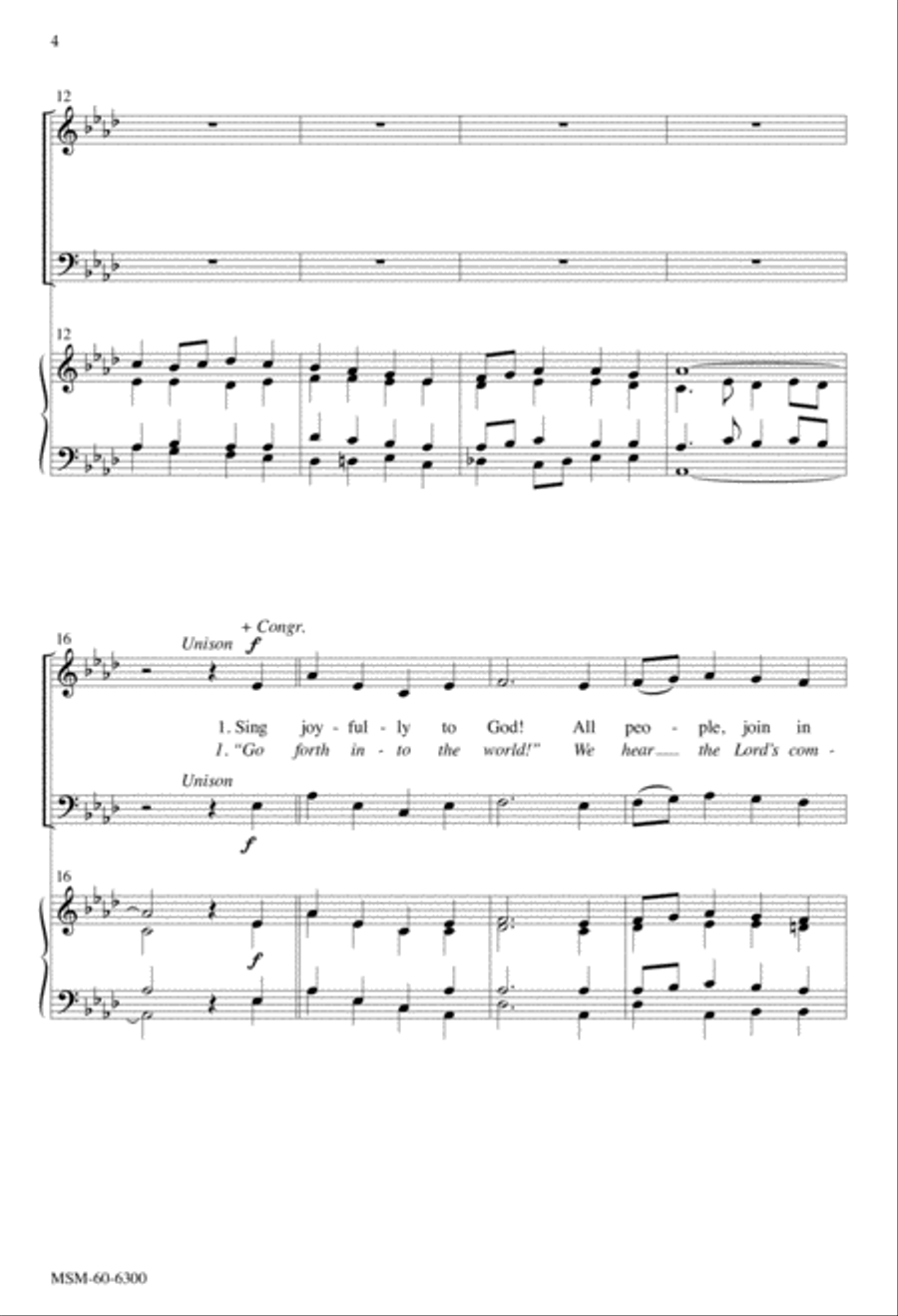 Sing Joyfully to God! Go Forth into the World! 4-Part scores gallery preview page 4