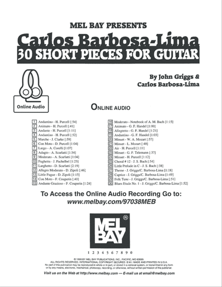 Carlos Barbosa-Lima: 30 Short Pieces for Guitar Classical Guitar scores gallery preview page 2