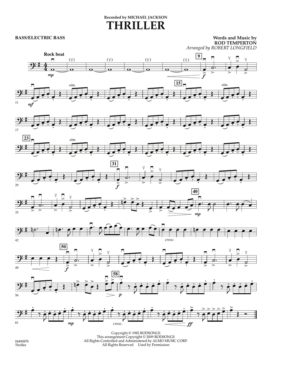 Thriller - String Bass/Electric Bass Orchestra scores gallery preview page 1