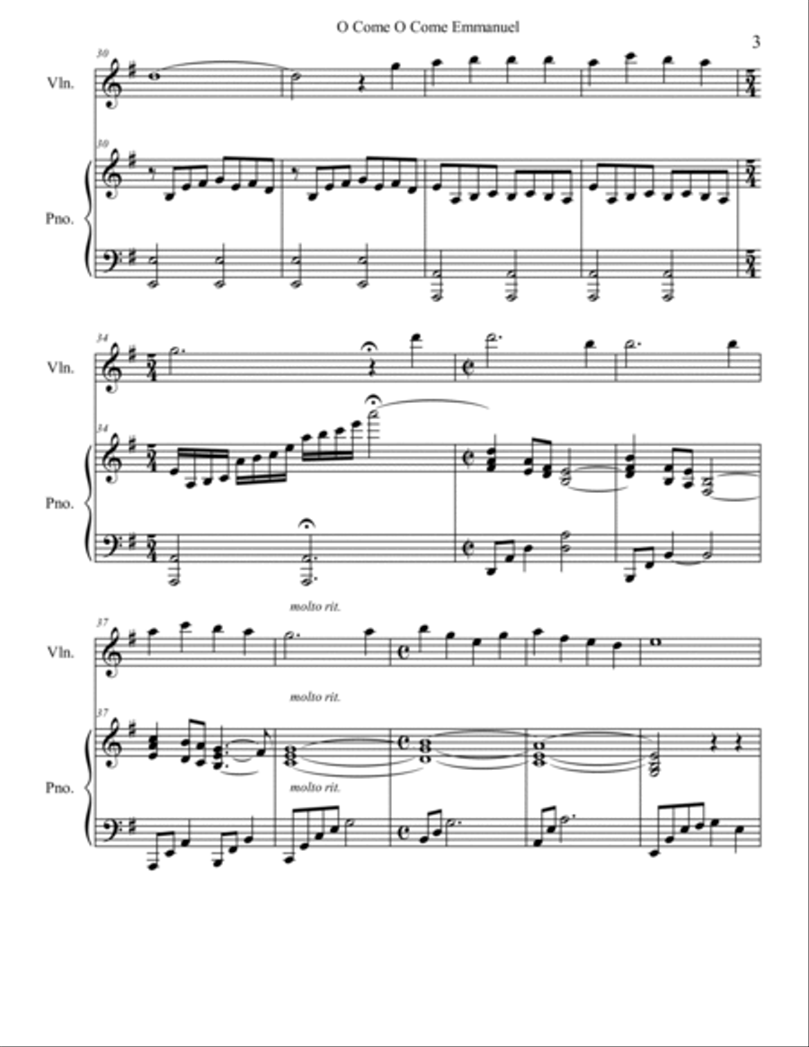 o Come. o Come Emanuel Violin Solo scores gallery preview page 3