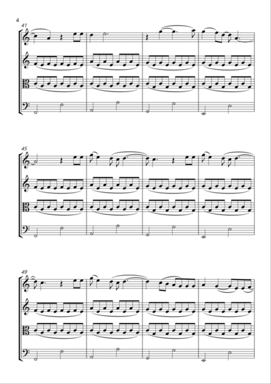 Hometown Glory String Quartet scores gallery preview page 4