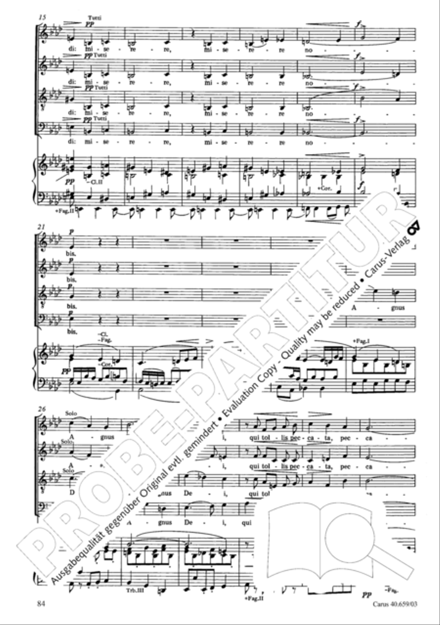 Mass in A flat major (Messe in As) 4-Part scores gallery preview page 85