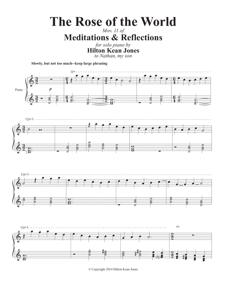 The Rose of the World Piano Solo scores gallery preview page 1