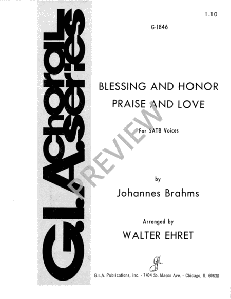 Blessing and Honor, Praise and Love