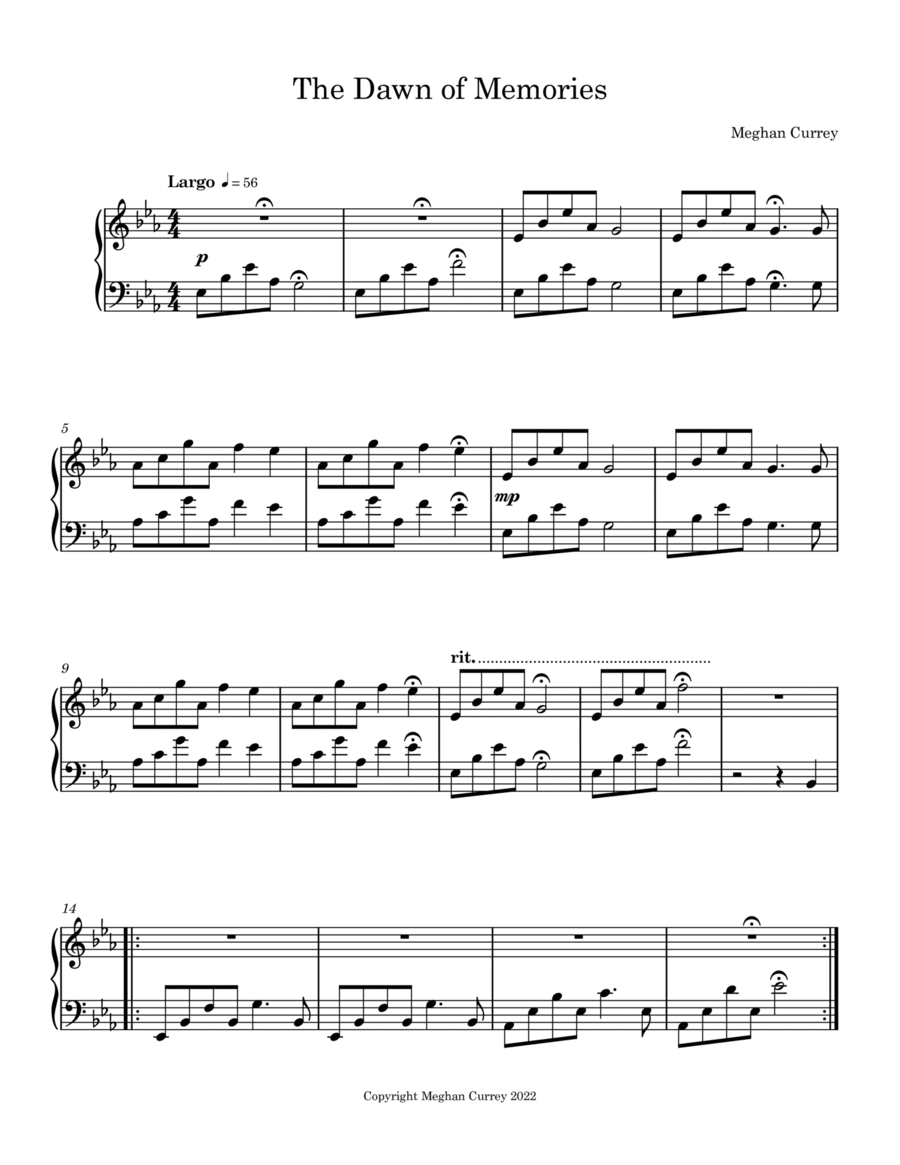 The Dawn of Memories Piano Solo scores gallery preview page 1