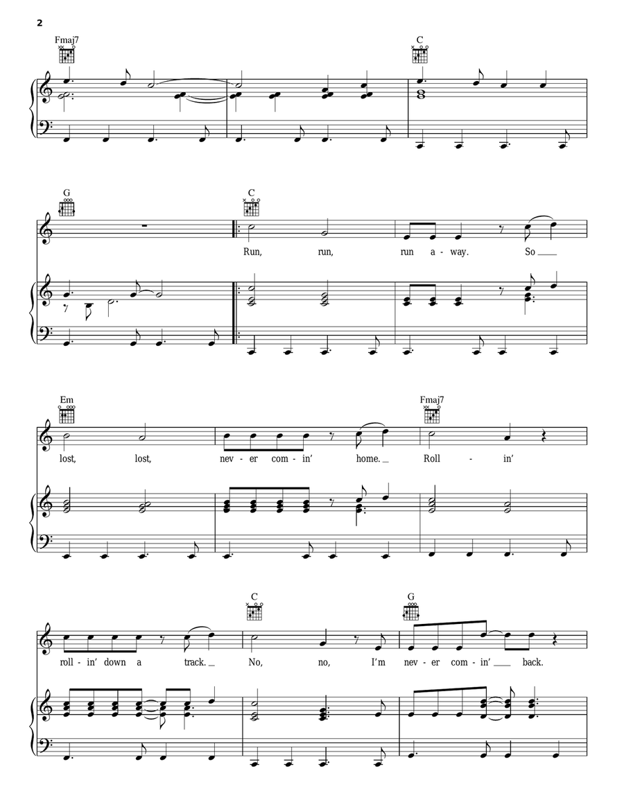 What Part Of Forever Piano, Vocal, Guitar scores gallery preview page 2