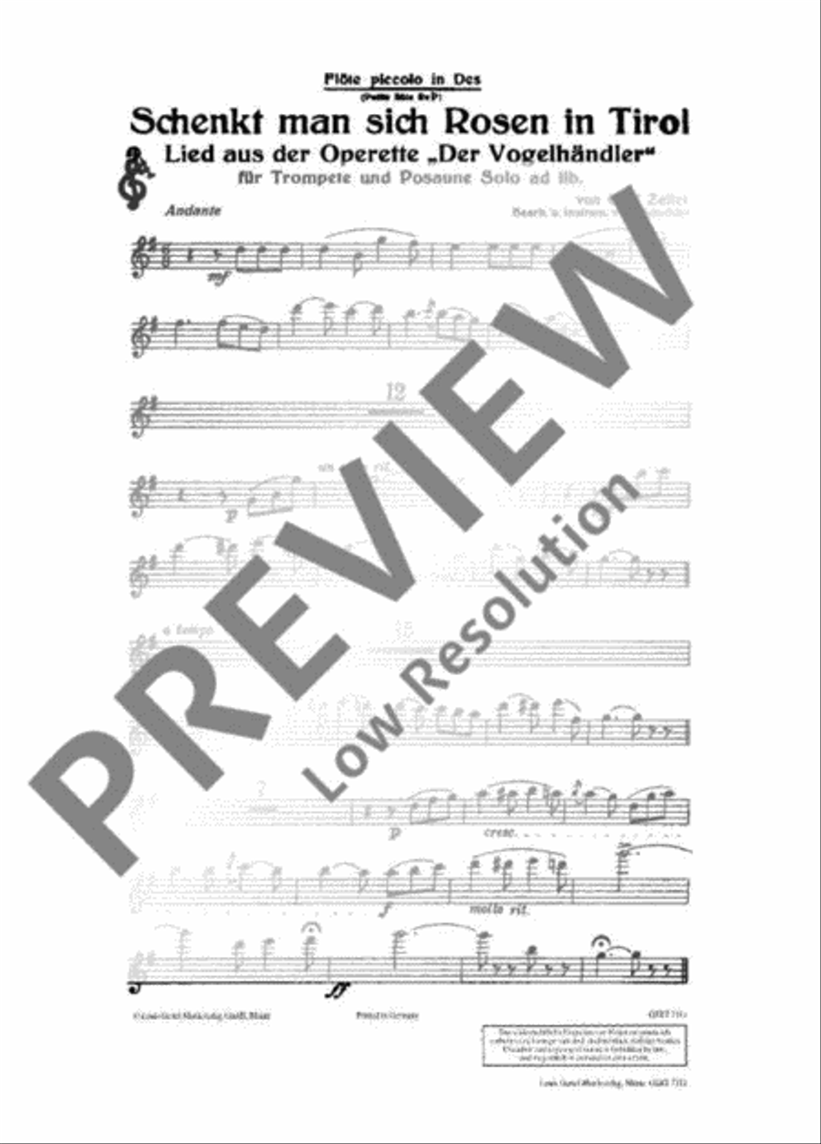 Schenkt man sich Rosen in Tirol Concert Band scores gallery preview page 3