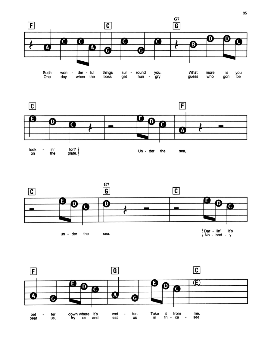 Under The Sea (from The Little Mermaid) Electronic Keyboard scores gallery preview page 2