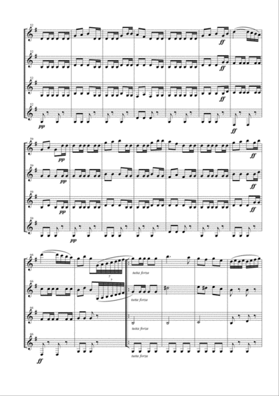 William Tell Overture for Clarinet Quartet Clarinet Quartet scores gallery preview page 4