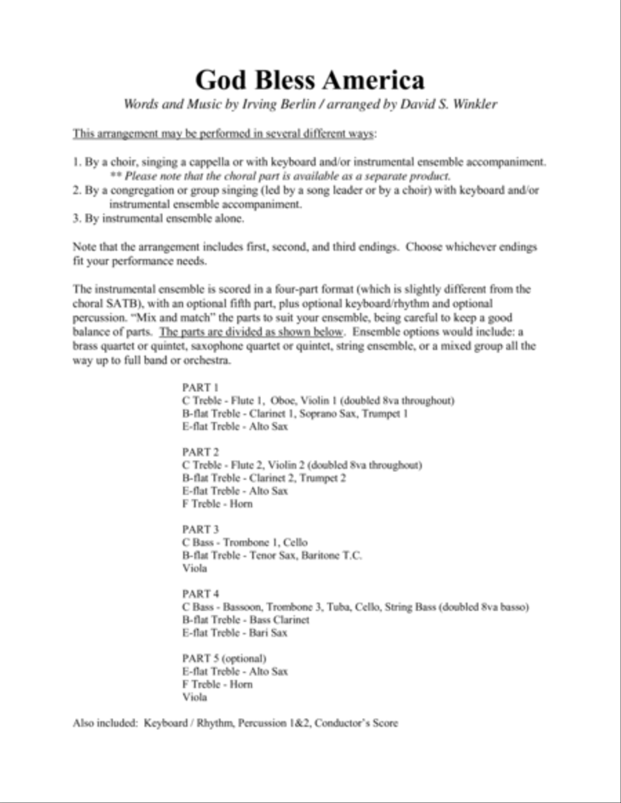 God Bless America A Cappella scores gallery preview page 1