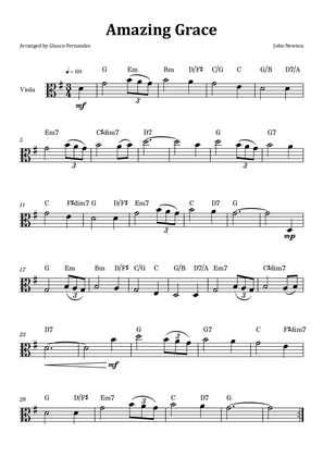 Book cover for Amazing Grace - Viola Solo with Chord Notation