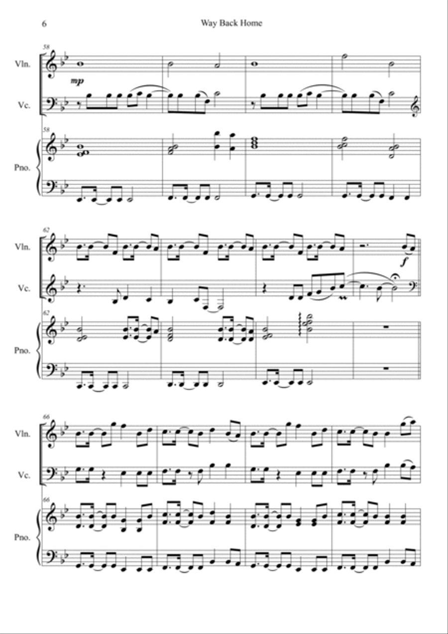 Way Back Home Way Back Home Piano Trio scores gallery preview page 6