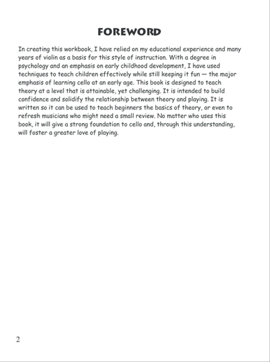 Beginner Cello Theory for Children, Book One Cello scores gallery preview page 3