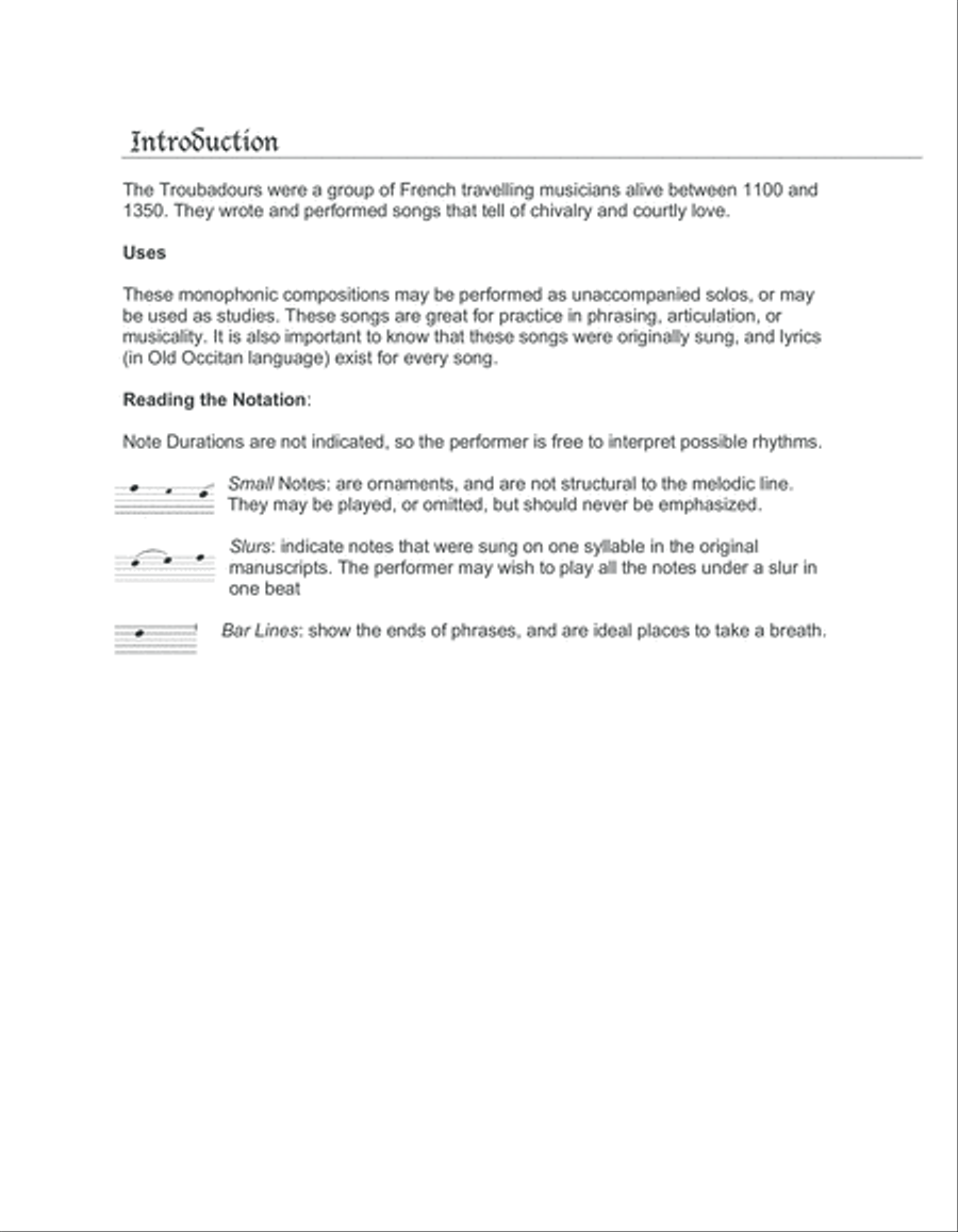 Twenty Troubador Songs - Treble Clef Large Ensemble scores gallery preview page 4