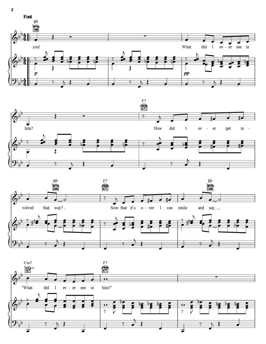 What Did I Ever See In Him (from Bye Bye Birdie) Piano, Vocal, Guitar scores gallery preview page 2