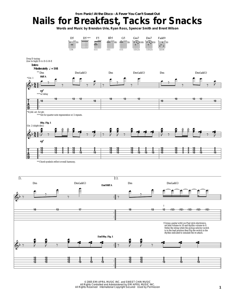 Nails For Breakfast, Tacks For Snacks Acoustic Guitar scores gallery preview page 1